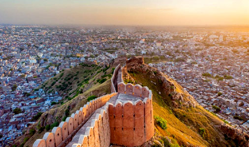 Vista superior de Jaipur durante viajes jaipur